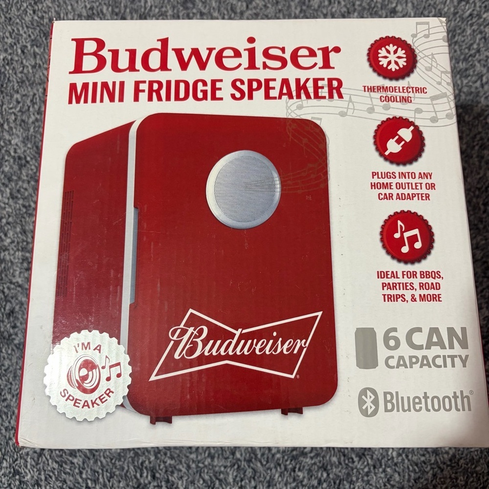 Budweiser Red Portable Speaker Fridge